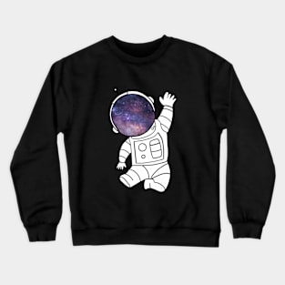 Cartoon of astronaut inside a galaxy Crewneck Sweatshirt